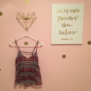 Patterned Chiffon Tank Top